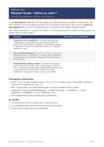 Aperçu de l'exercice 6 de correspondance : Mission finale : lettre ou mail ?